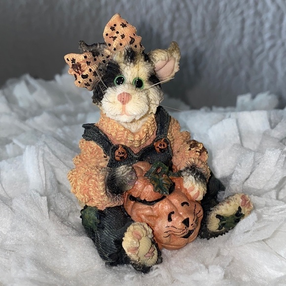Boyd's Bears & Friends Purrstone Collection Halloween Kitty Cat O'Lantern Figure - Picture 2 of 7